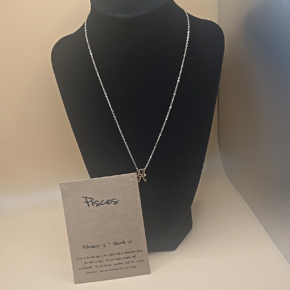 Pisces Zodiac Necklace | Gold Chain | Astrology Jewelry | Gift Ready